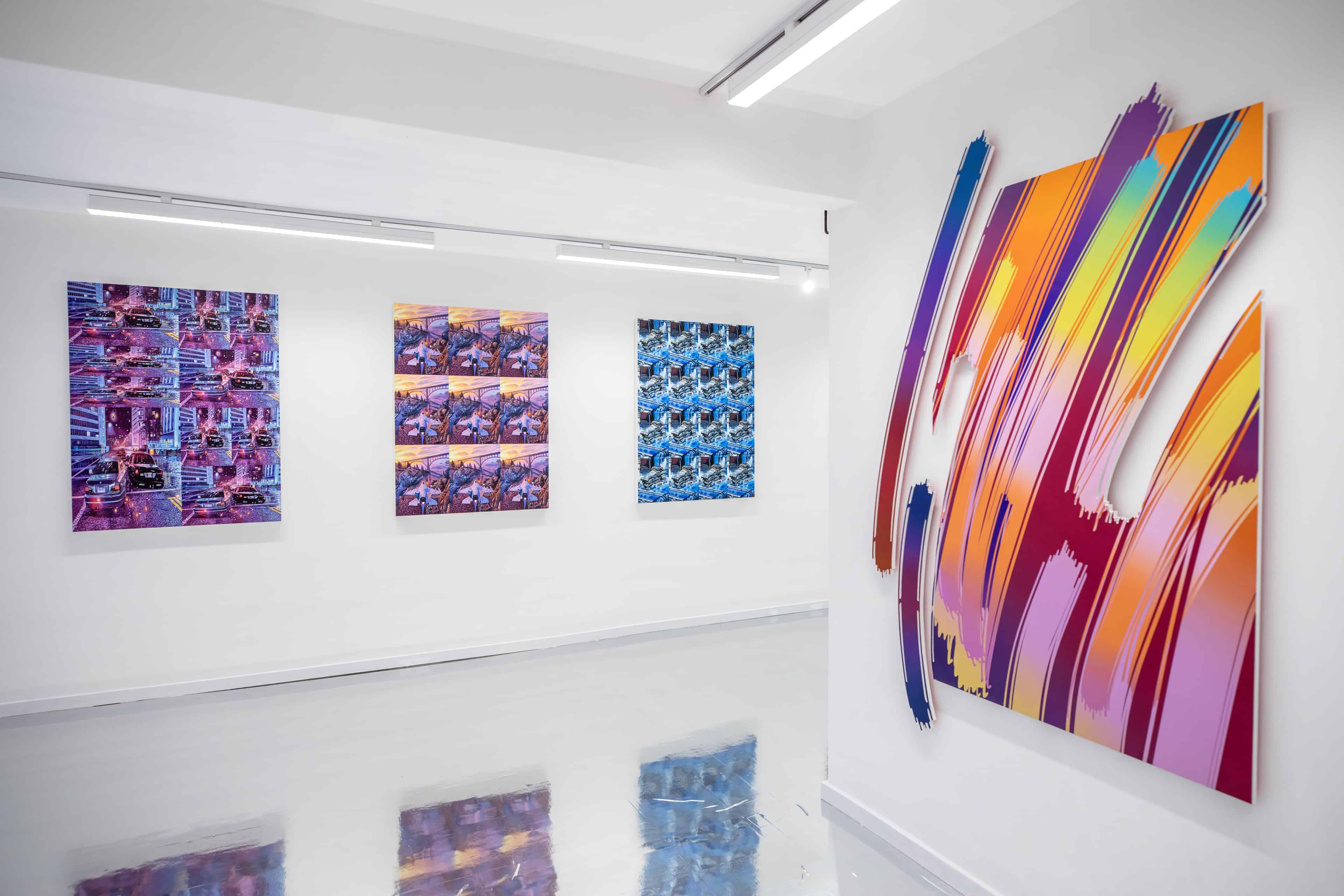 Abstract Compression XIX (right) beside works Matthew Zefeldt image